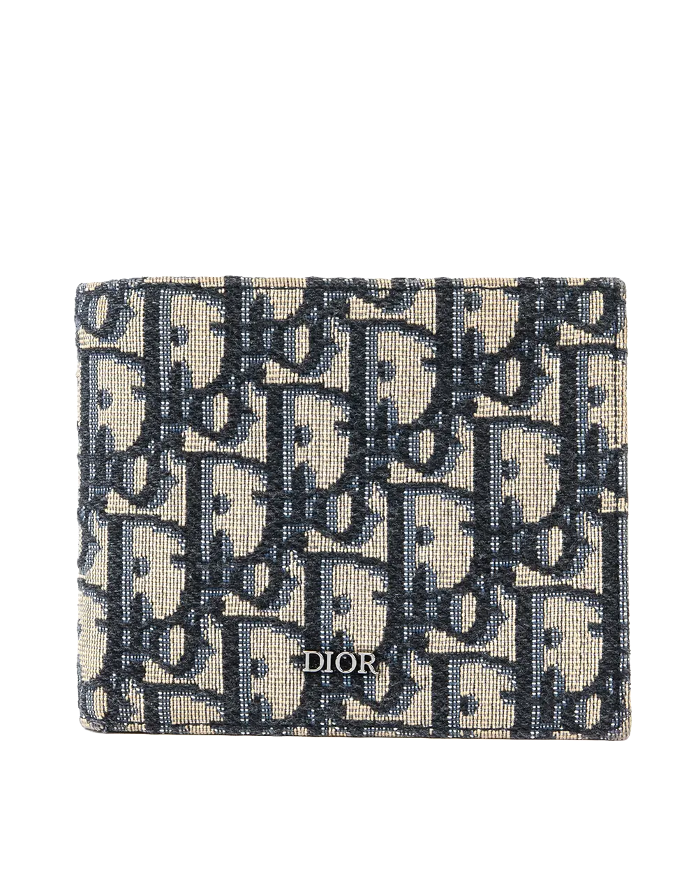 DIOR BI FOLD WALLET SHORT BLUE NAVY OBLIQUE JACUARD 12 BO 0211 1244