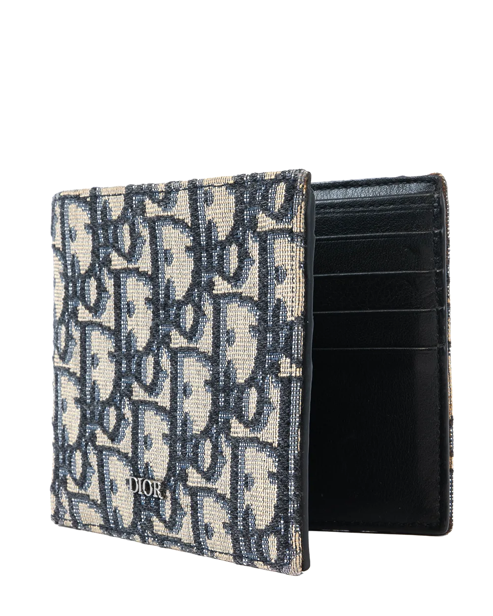 DIOR BI FOLD WALLET SHORT BLUE NAVY OBLIQUE JACUARD 12 BO 0211 1251