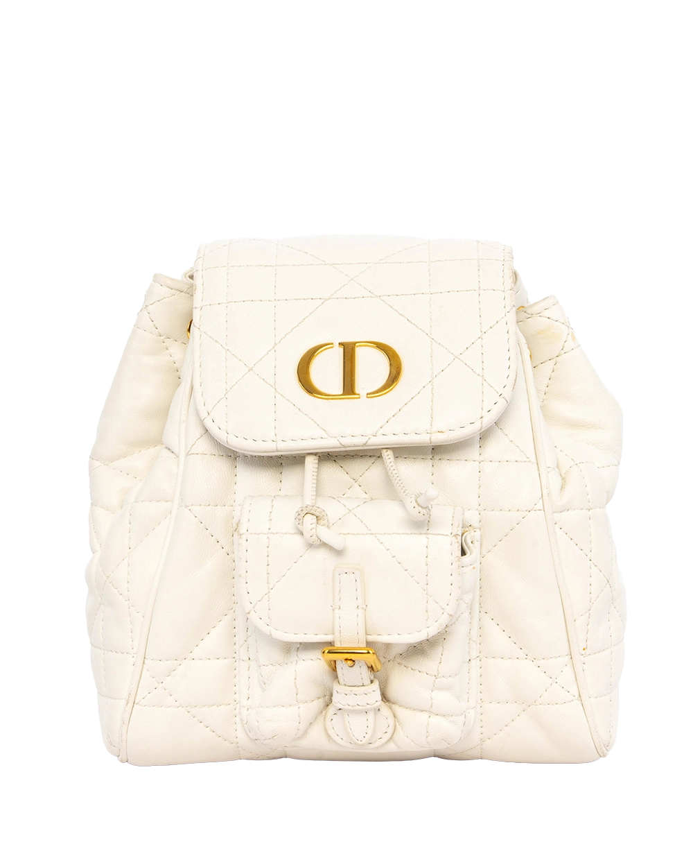 DIOR CARO BACKPACK SMALL WHITE LAMB GHW 15 MA 1214 0558