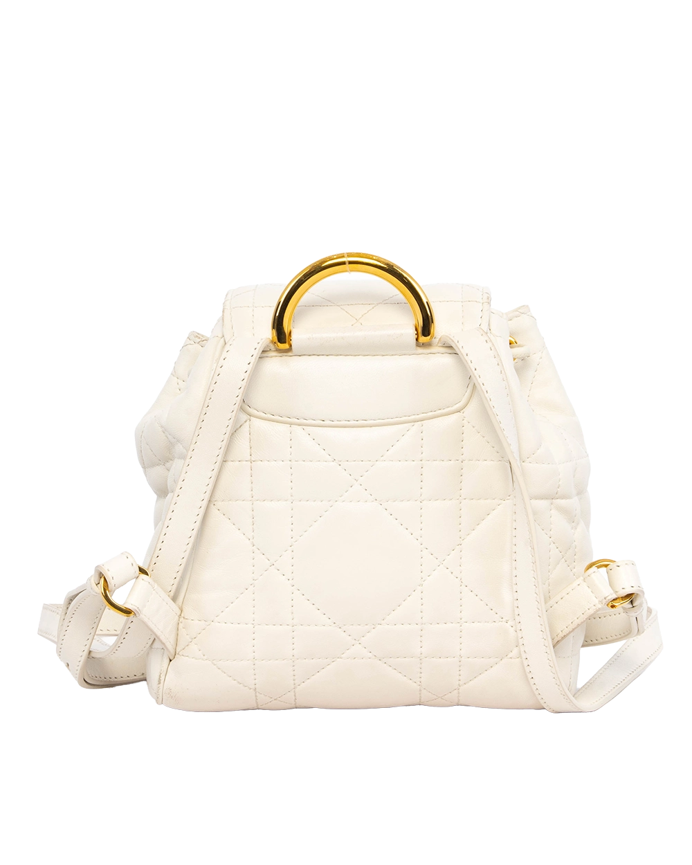DIOR CARO BACKPACK SMALL WHITE LAMB GHW 15 MA 1214 0561