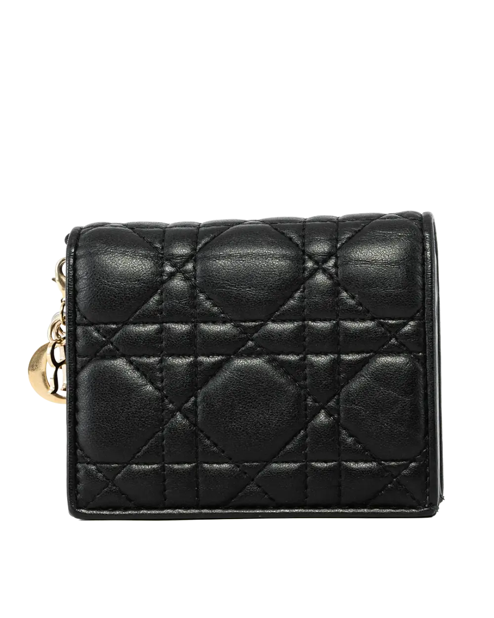 DIOR GARDENIA BI FOLD WALLET SHORT BLACK LAMB GHW 33 MA 0251 2246