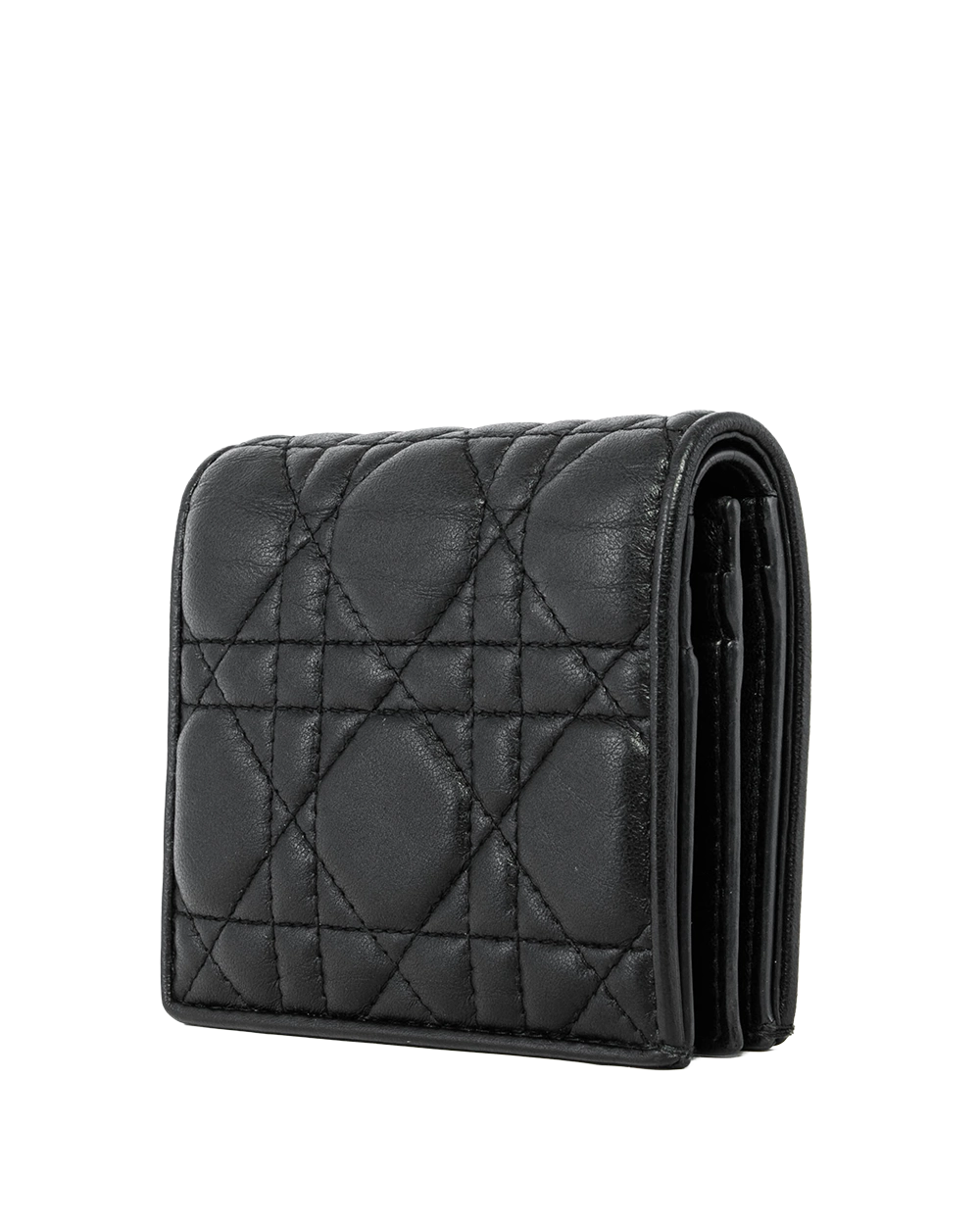 DIOR GARDENIA BI FOLD WALLET SHORT BLACK LAMB GHW 33 MA 0251 2247