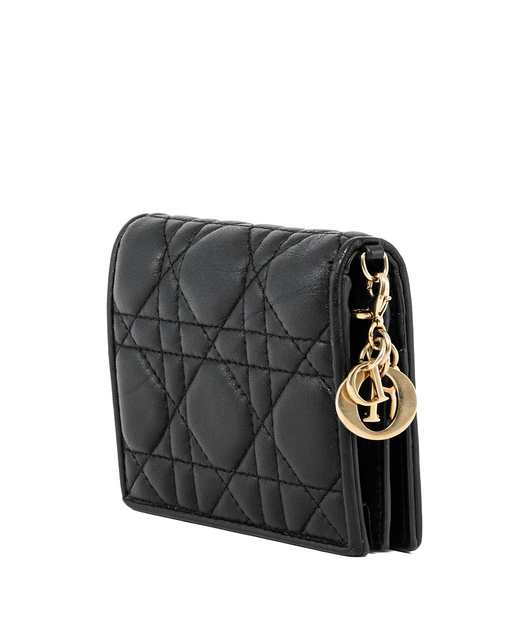 DIOR GARDENIA BI FOLD WALLET SHORT BLACK LAMB GHW 33 MA 0251 2248