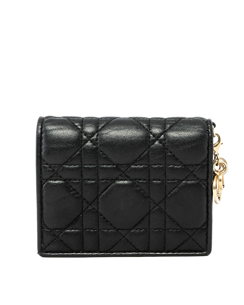 DIOR GARDENIA BI FOLD WALLET SHORT BLACK LAMB GHW 33 MA 0251 2249