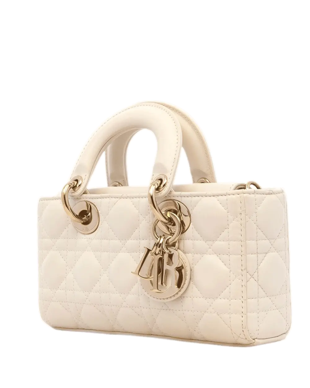 DIOR LADY D JOY SMALL WHITE LAMB GHW 10 MA 0243 4915