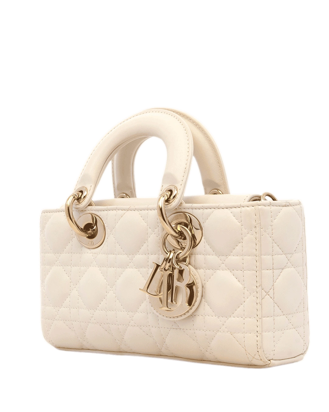 DIOR LADY D JOY SMALL WHITE LAMB GHW 10 MA 0243 4915