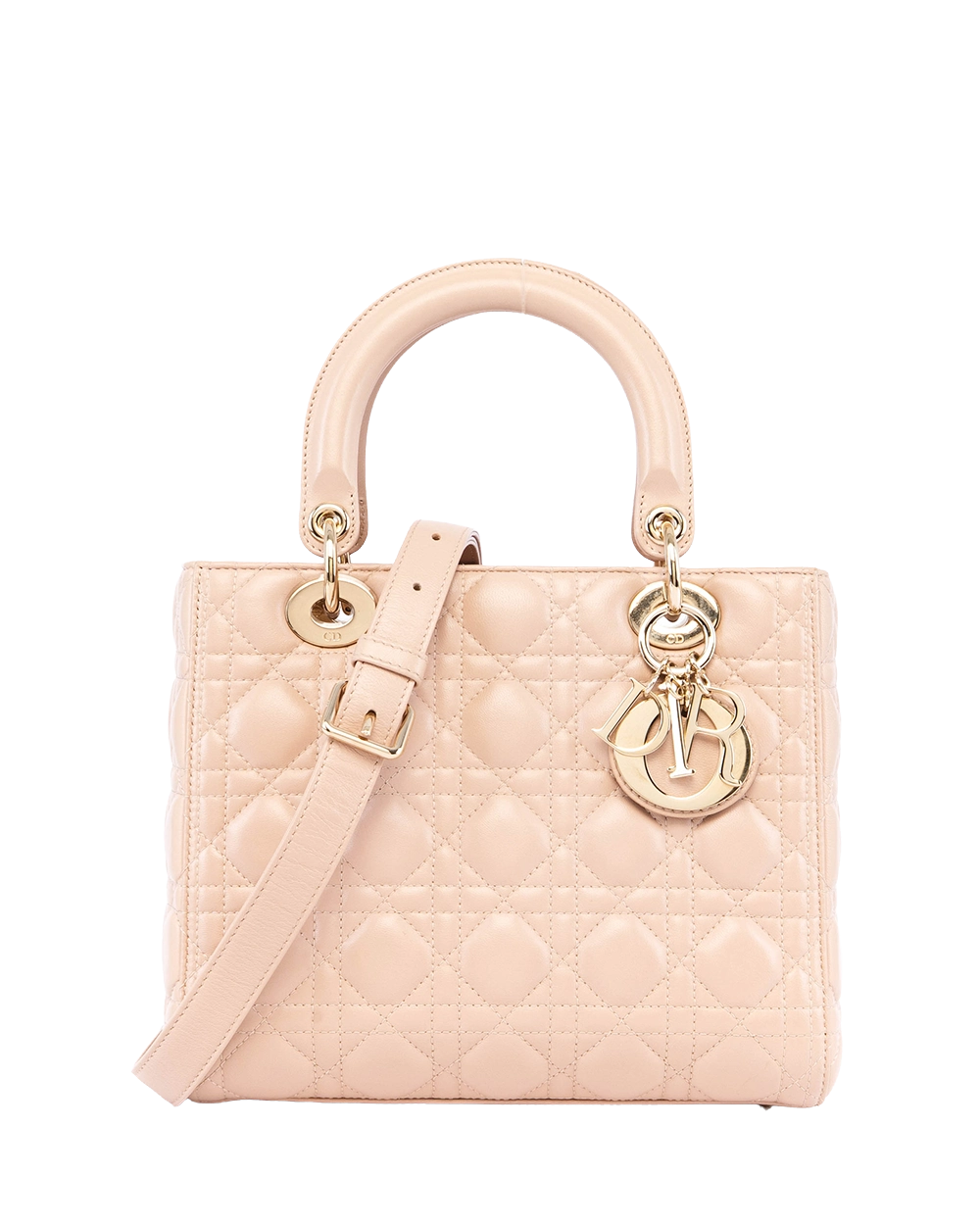 DIOR LADY MEDIUM BEIGE NUDE LAMB GHW 18 MA 0126 04788