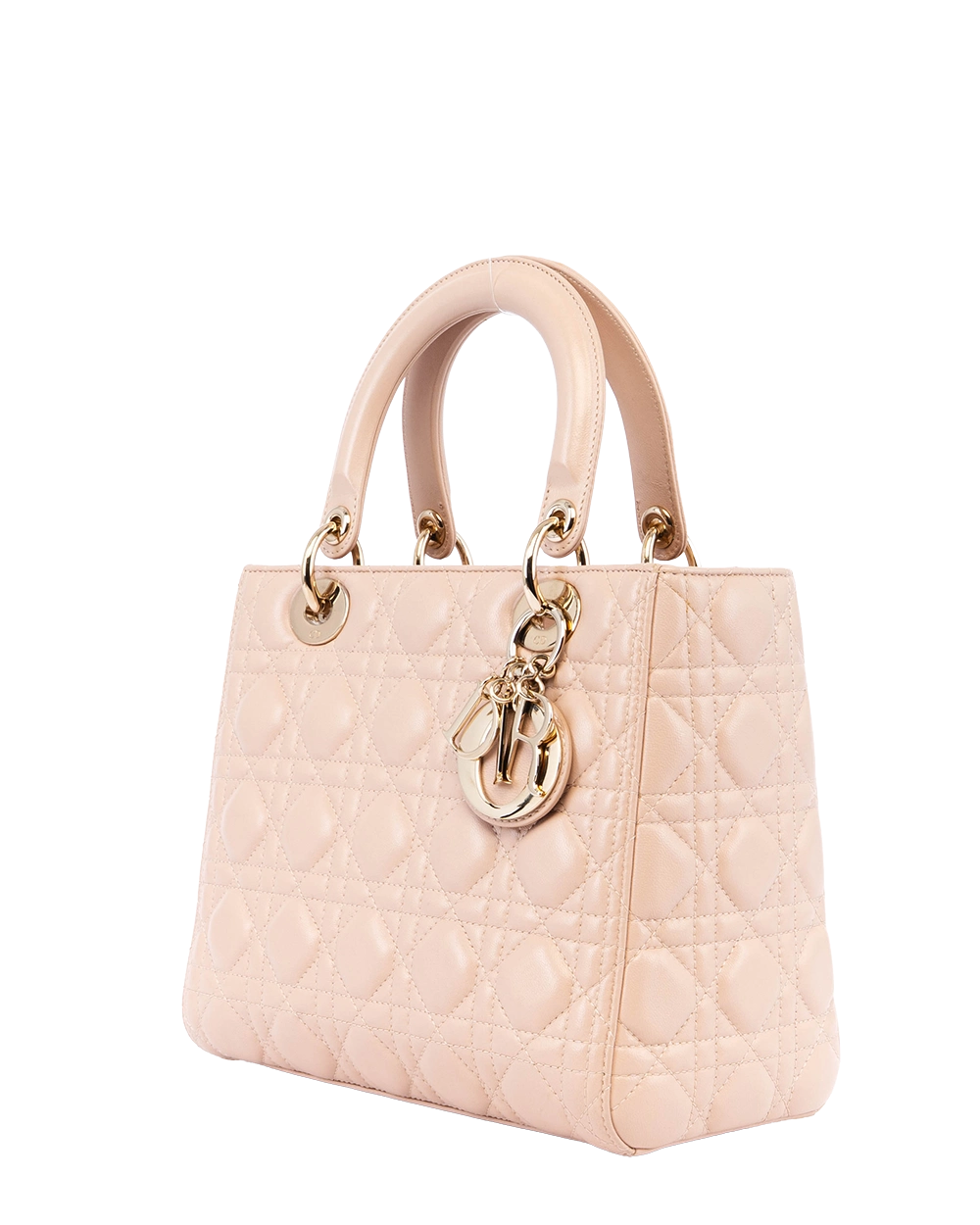DIOR LADY MEDIUM BEIGE NUDE LAMB GHW 18 MA 0126 04790