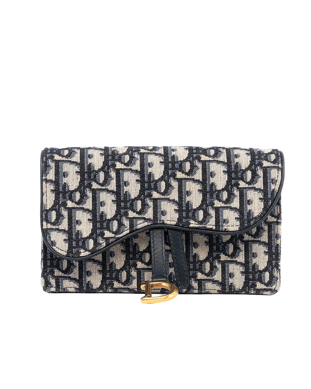 DIOR SADDEL BELT BAG BLUE NAVY OBLIQUE JACUARD GHW 05 RU 0139 04917