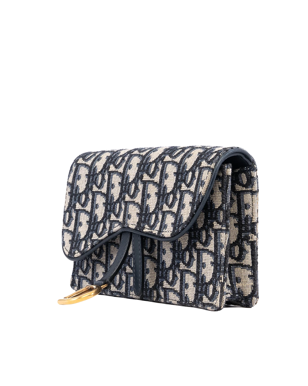DIOR SADDEL BELT BAG BLUE NAVY OBLIQUE JACUARD GHW 05 RU 0139 04918