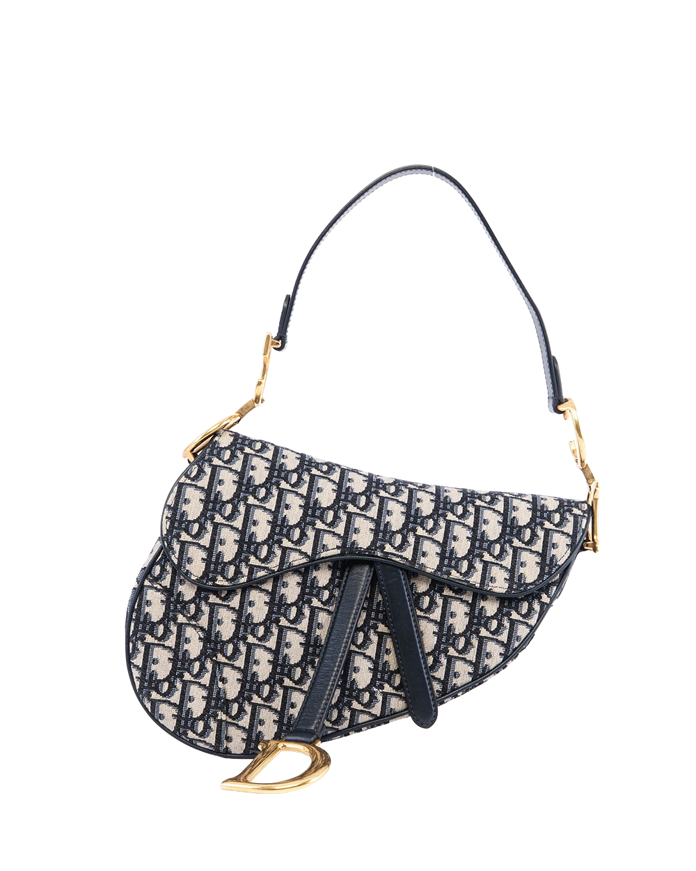 DIOR SADDLE MEDIUM BLUE NAVY OBLIQUE JACUARD GHW 01 RU 1108 05872
