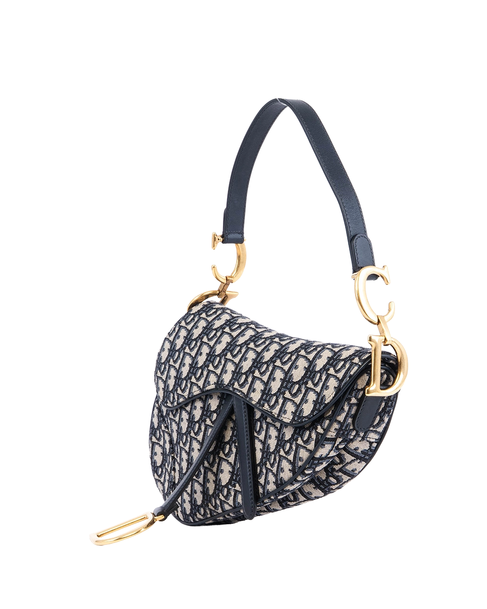 DIOR SADDLE MEDIUM BLUE NAVY OBLIQUE JACUARD GHW 01 RU 1108 05873