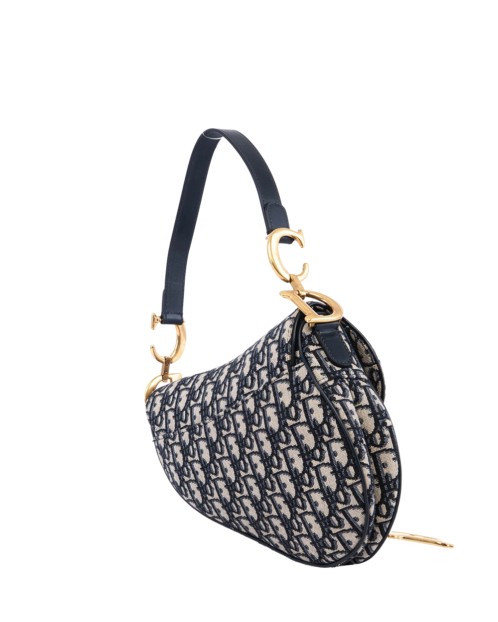 DIOR SADDLE MEDIUM BLUE NAVY OBLIQUE JACUARD GHW 01 RU 1108 05874