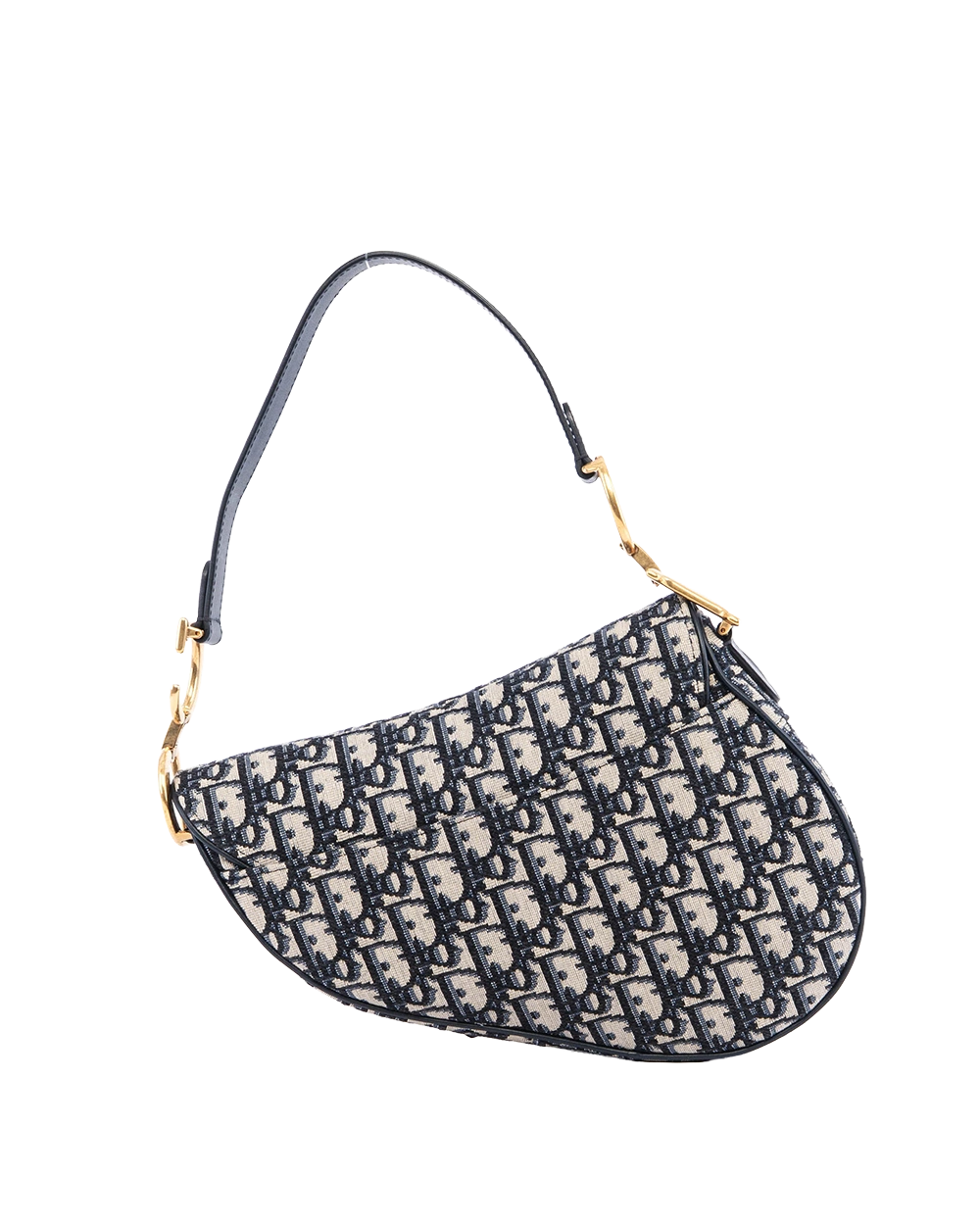 DIOR SADDLE MEDIUM BLUE NAVY OBLIQUE JACUARD GHW 01 RU 1108 05875