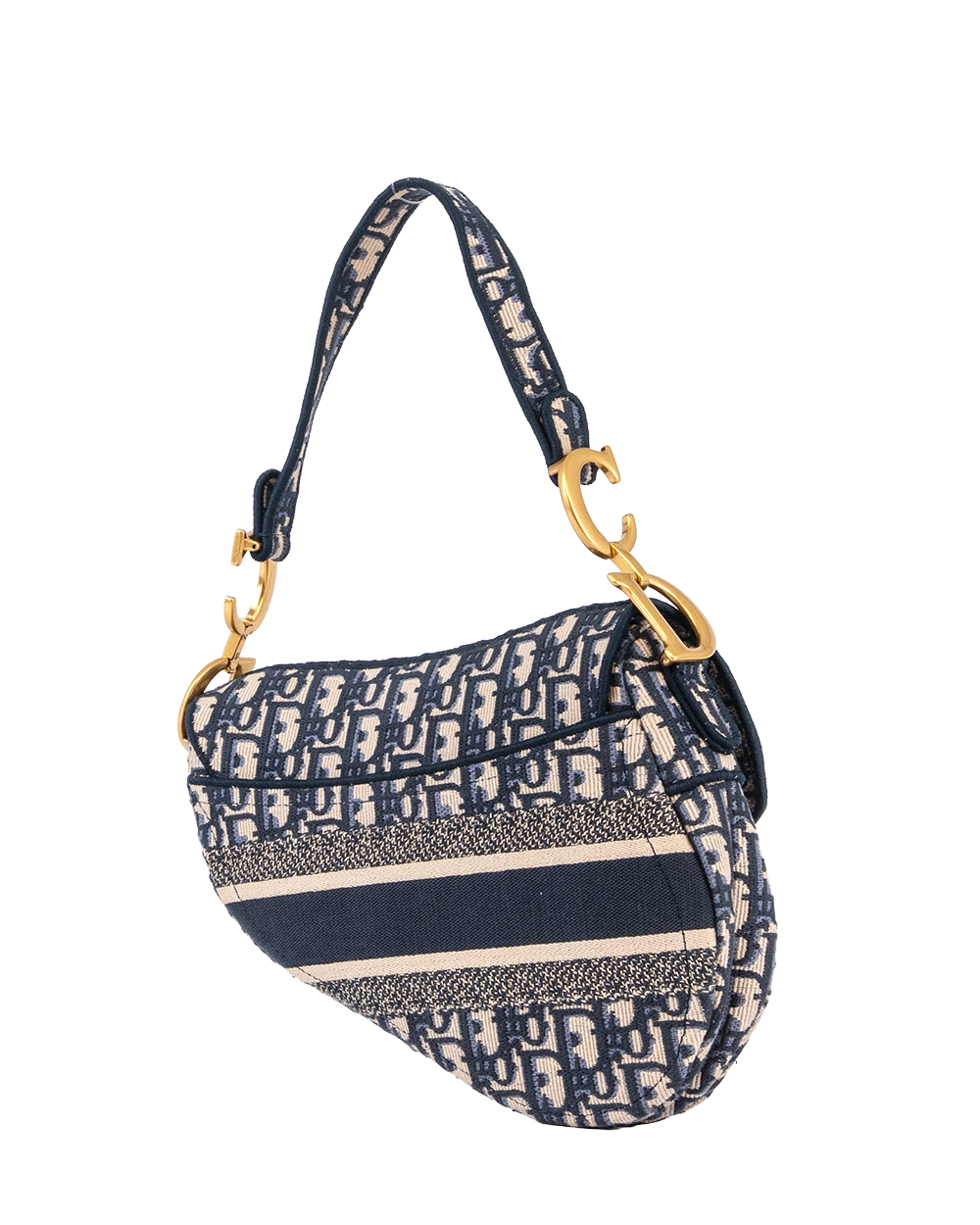 DIOR SADDLE MEDIUM BLUE NAVY OBLIQUE JACUARD GHW 50 MA 0292 2659