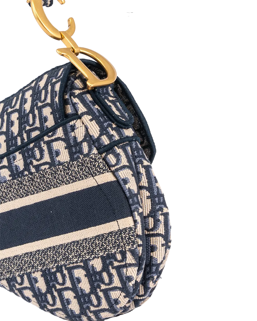 DIOR SADDLE MEDIUM BLUE NAVY OBLIQUE JACUARD GHW 50 MA 0292 2664