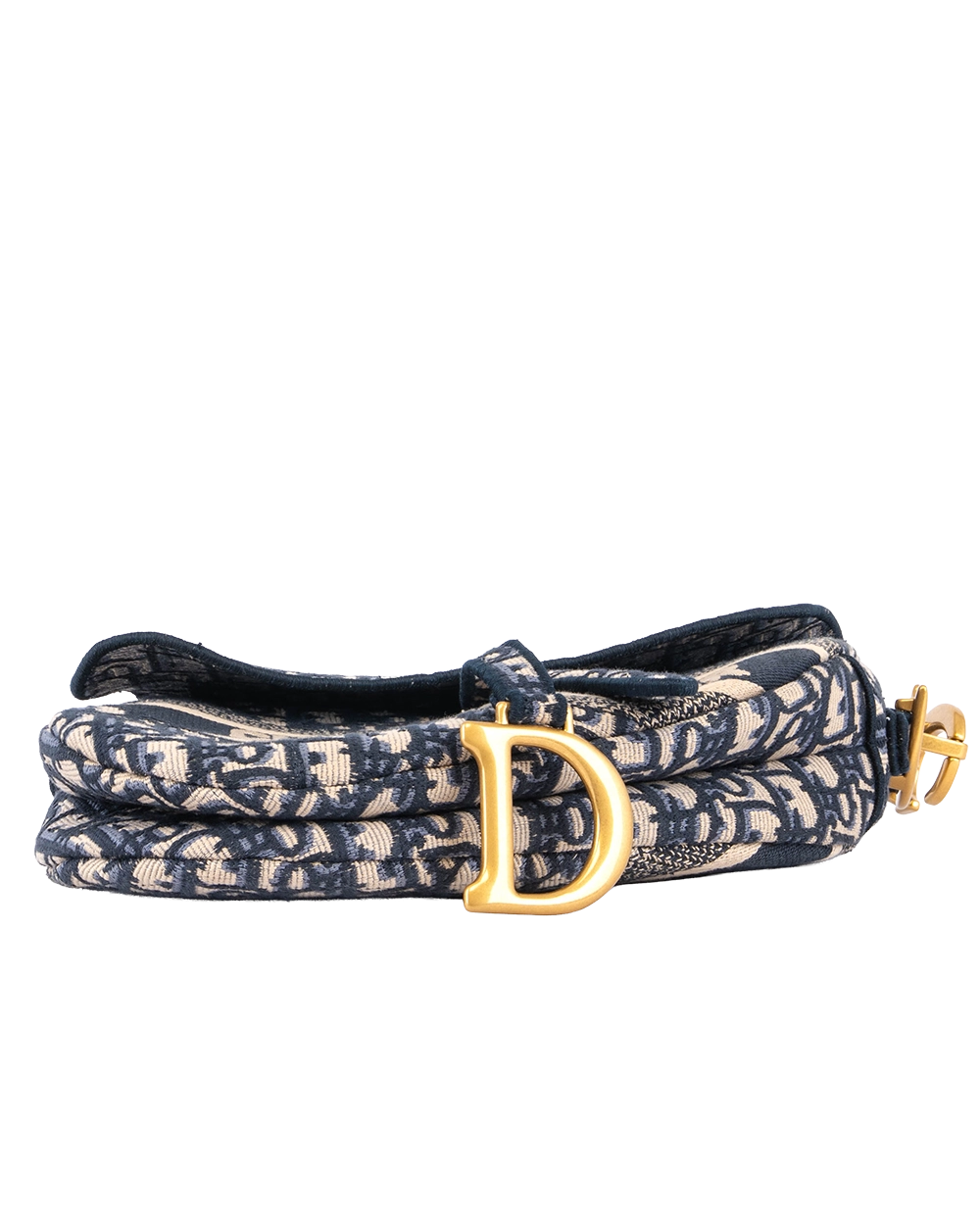 DIOR SADDLE MEDIUM BLUE NAVY OBLIQUE JACUARD GHW 50 MA 0292 2665