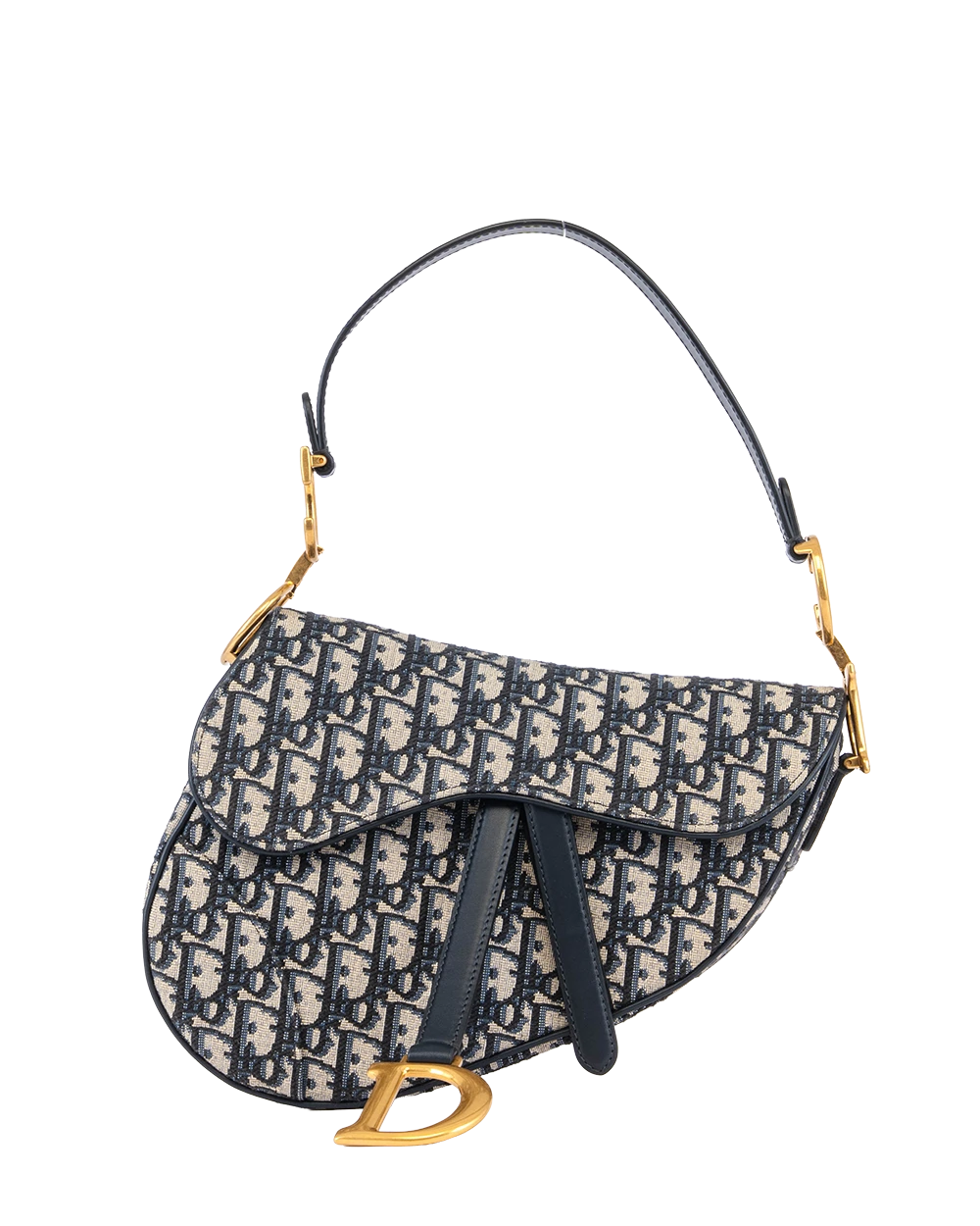 DIOR SADDLE SMALL NAVY OBLIQUE JACUARD GHW 05 RU 0213 2671