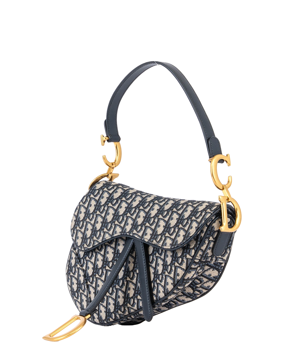 DIOR SADDLE SMALL NAVY OBLIQUE JACUARD GHW 05 RU 0213 2672