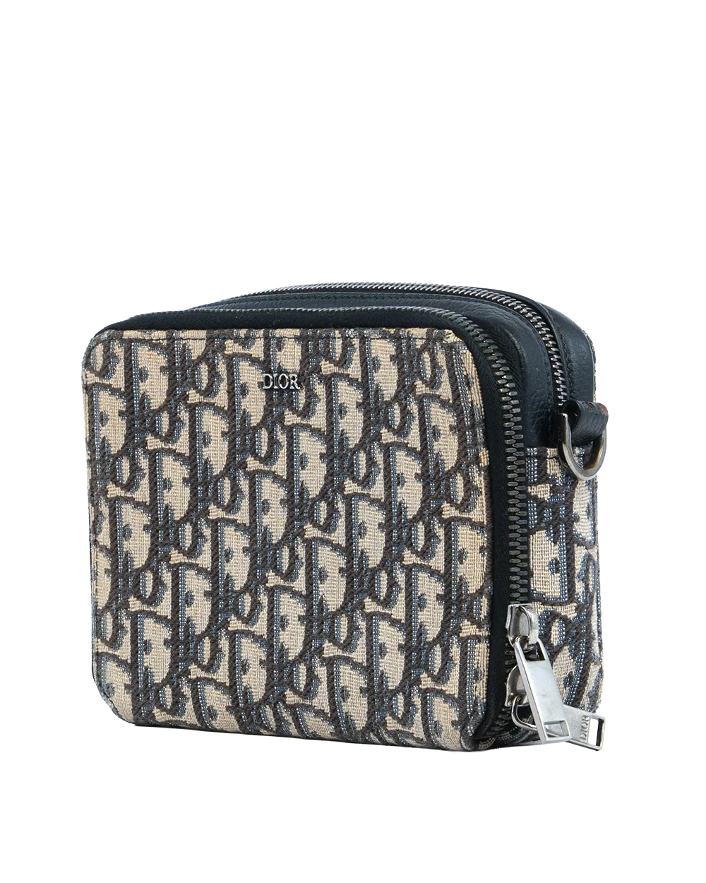 DIOR ZIPPED POUCH BLUE NAVY OBLIQUE JACUARD SHW 11 BO 0232 0243