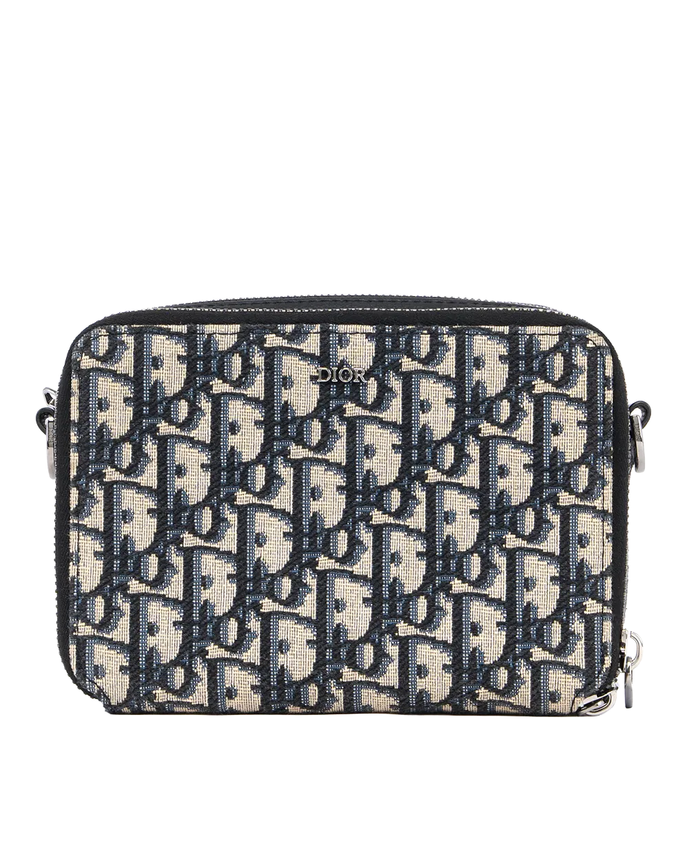 DIOR ZIPPED POUCH BLUE NAVY OBLIQUE JACUARD SHW 16 BO 0273 2893