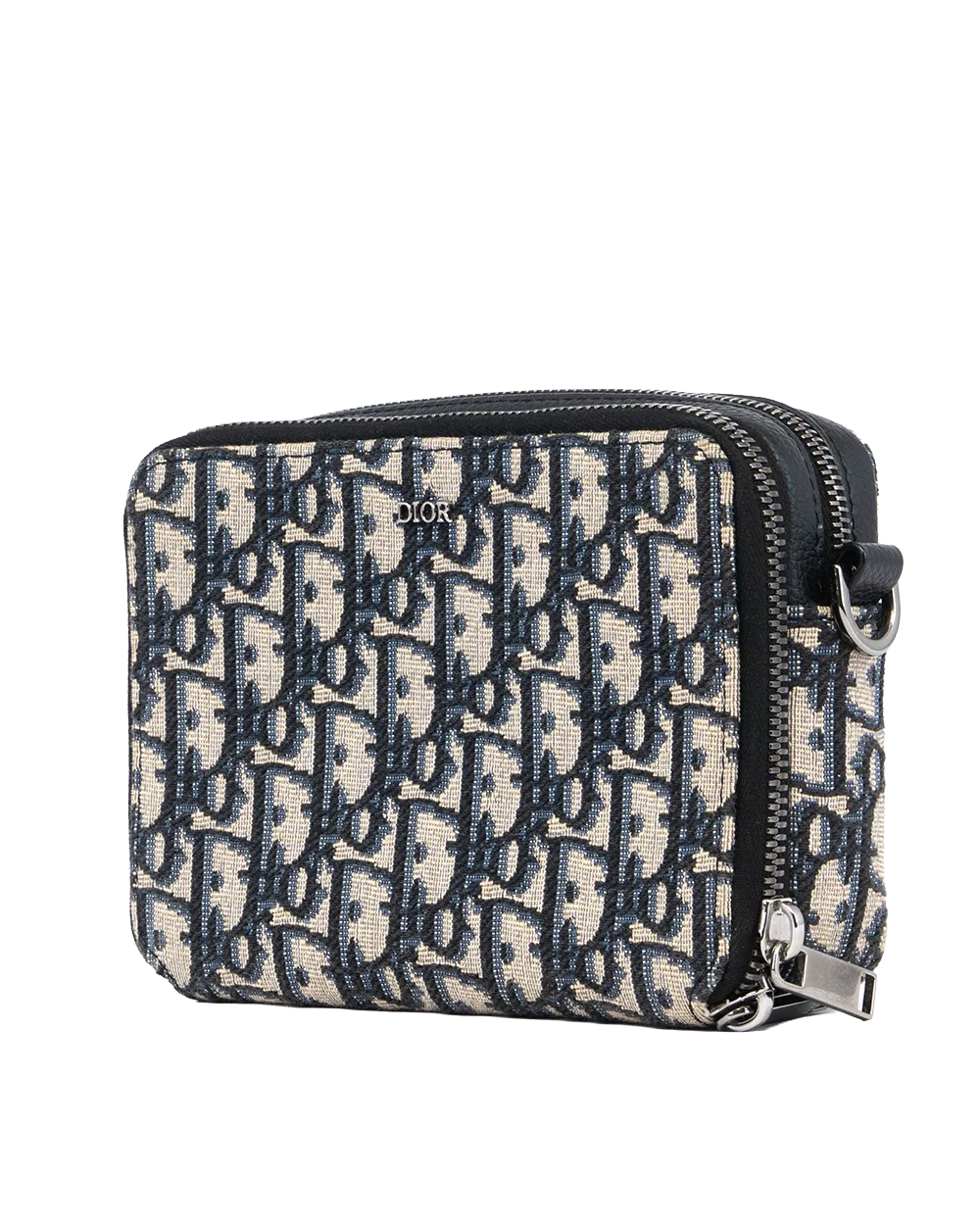 DIOR ZIPPED POUCH BLUE NAVY OBLIQUE JACUARD SHW 16 BO 0273 2894