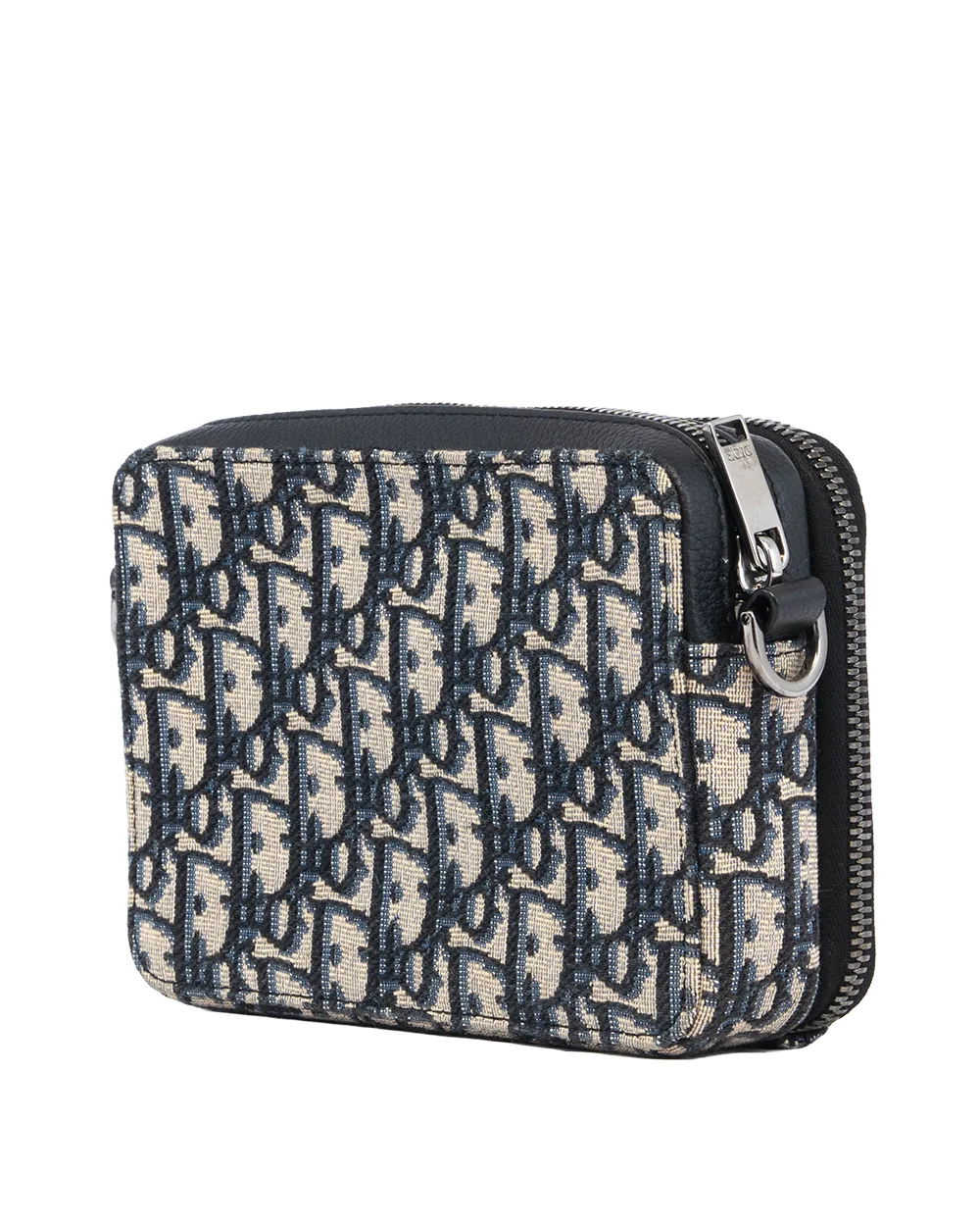 DIOR ZIPPED POUCH BLUE NAVY OBLIQUE JACUARD SHW 16 BO 0273 2895