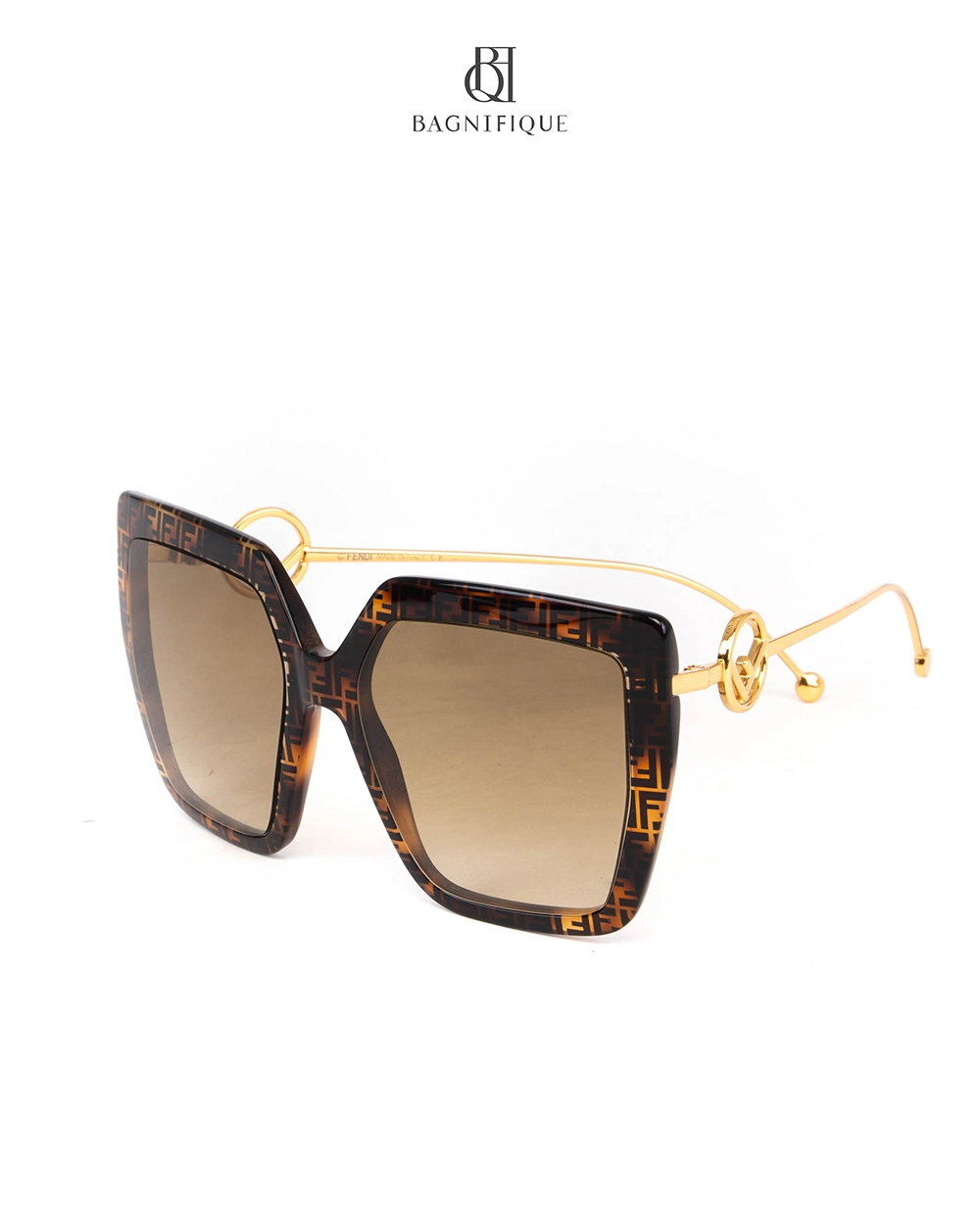 FENDI FF 0410 S SUNGLASSES BROWN GHW 1382