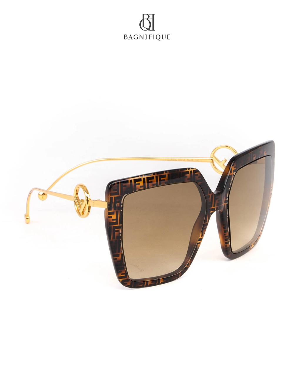 FENDI FF 0410 S SUNGLASSES BROWN GHW 1383