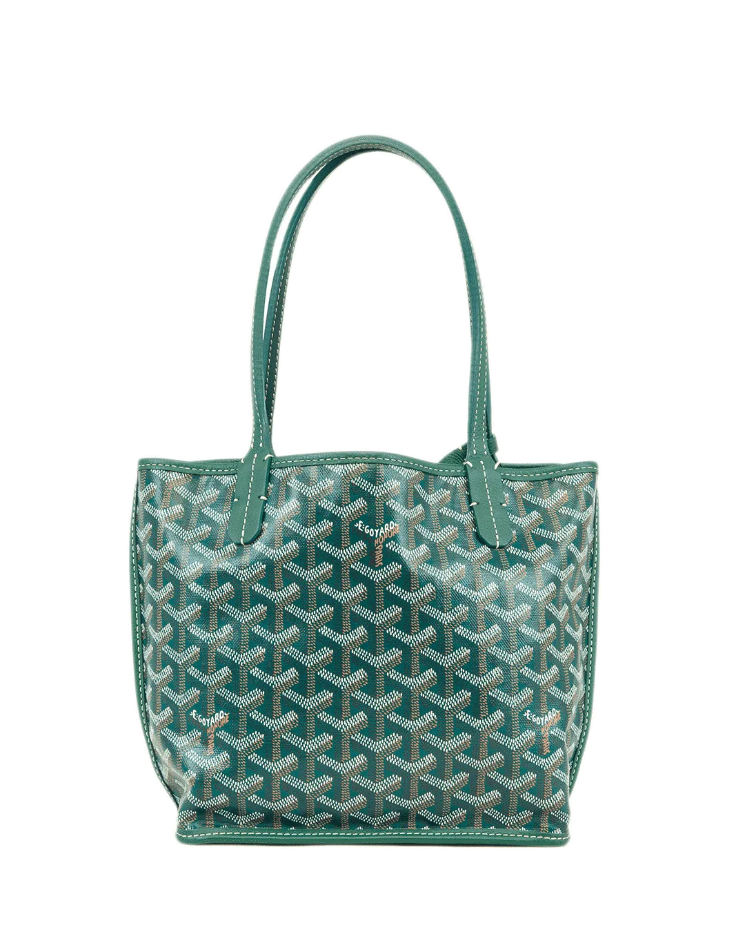 GOYARD ANJOU MINI GREEN CANVAS SHW SAG 020236 43337