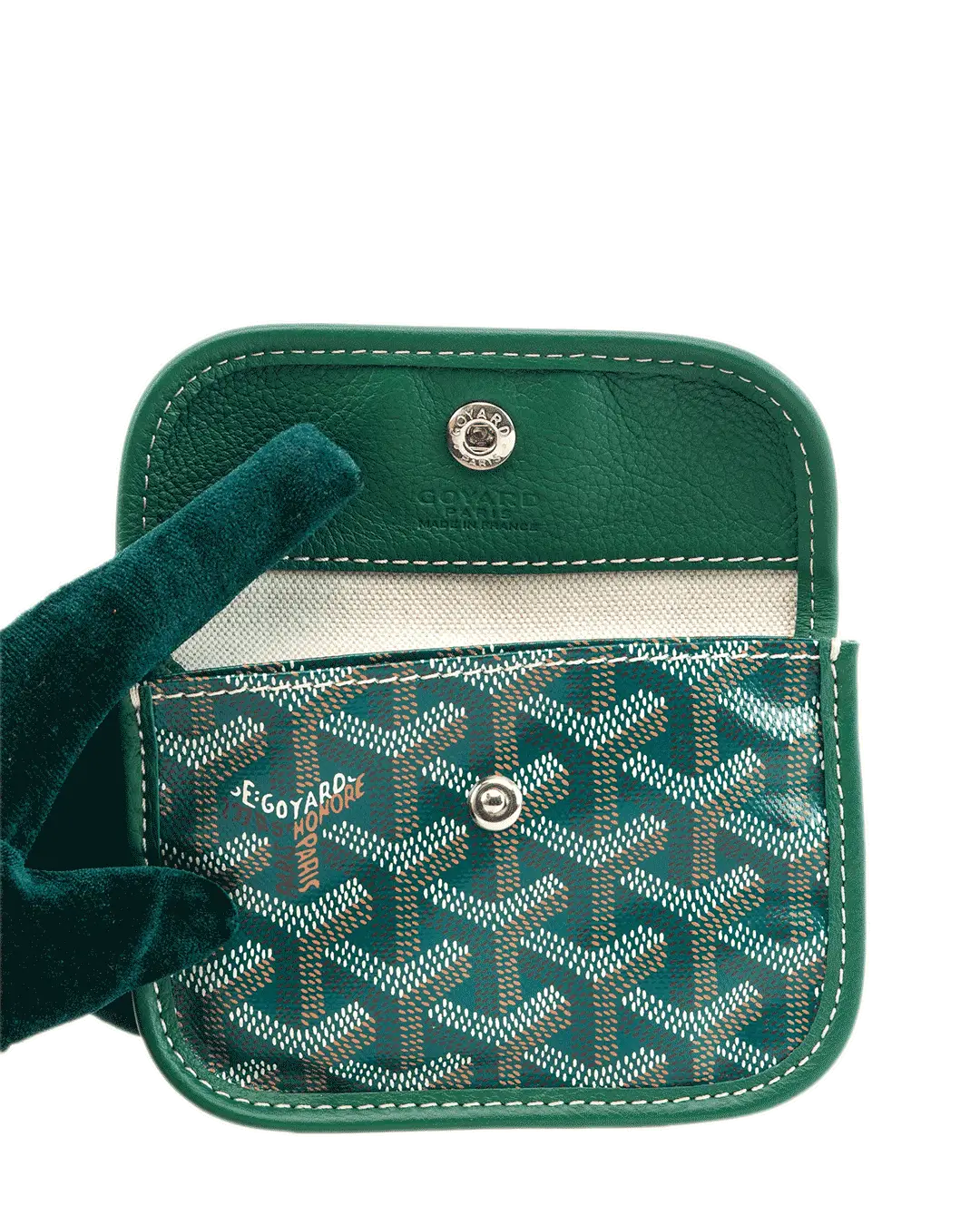 GOYARD ANJOU MINI GREEN CANVAS SHW SAG 020236 43350
