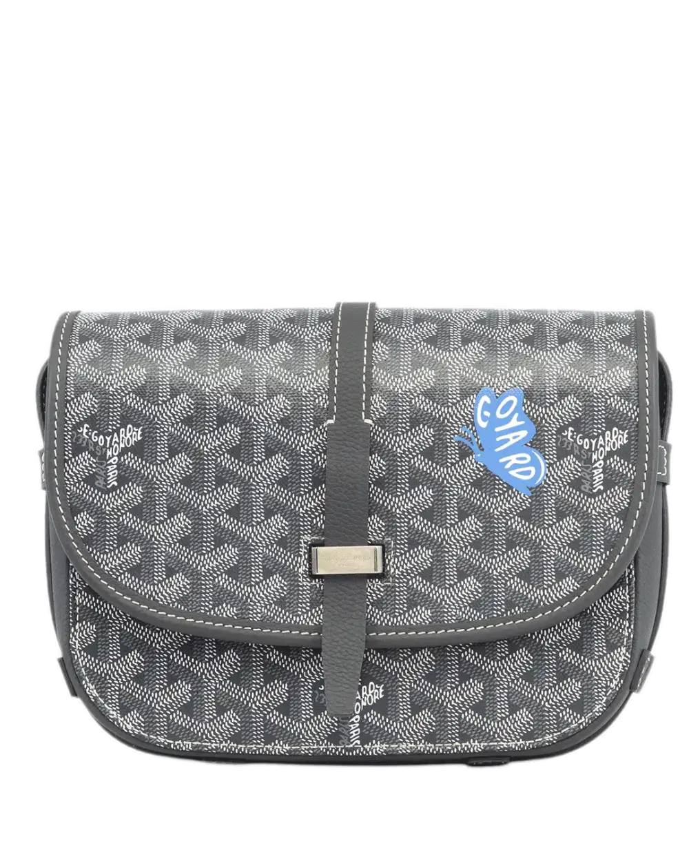 GOYARD BELVEDERE PM GRAY BUTTERFLY CANVAS SHW MAE 020251 2353