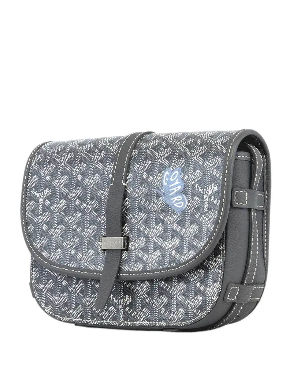 GOYARD BELVEDERE PM GRAY BUTTERFLY CANVAS SHW MAE 020251 2354
