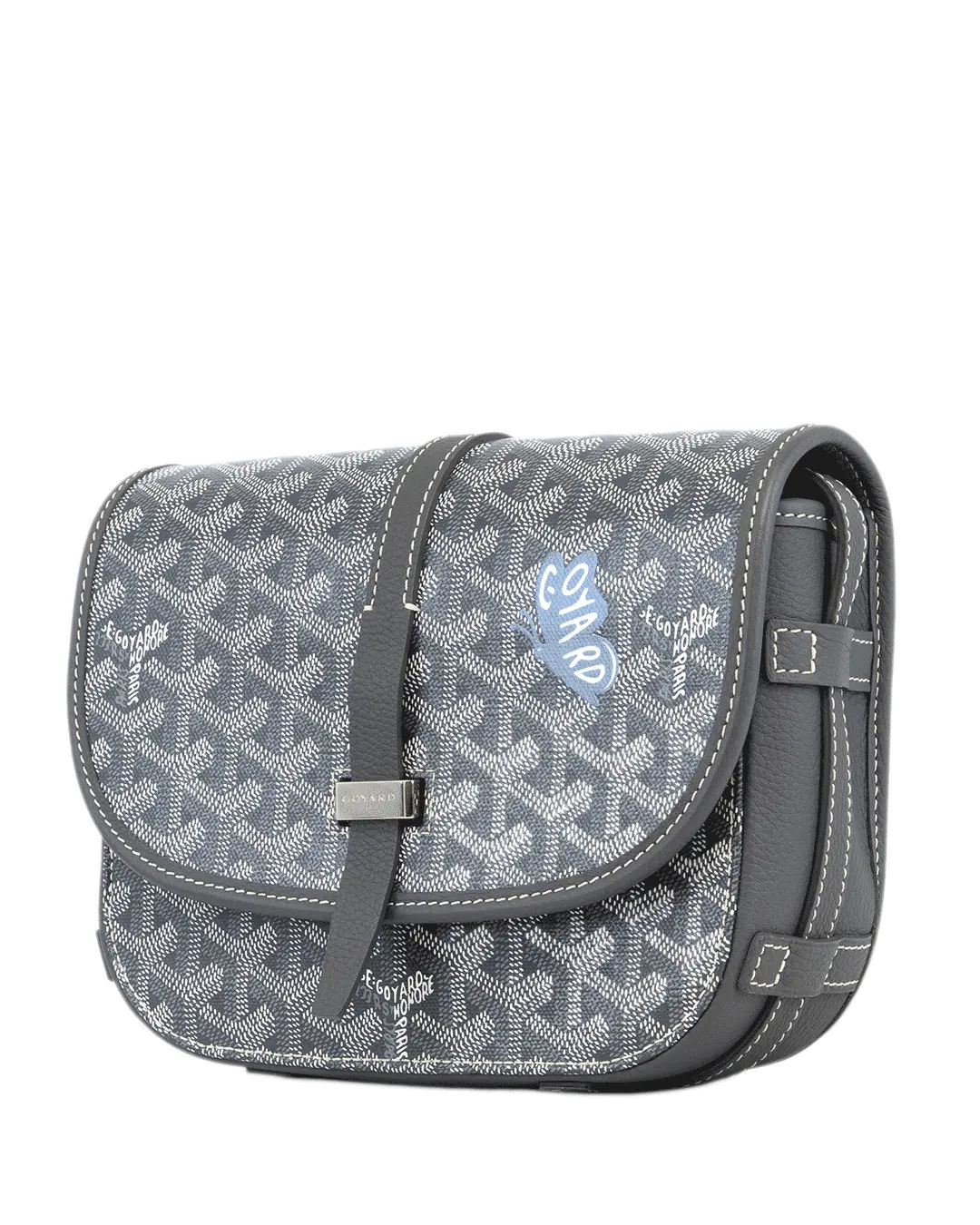 GOYARD BELVEDERE PM GRAY BUTTERFLY CANVAS SHW MAE 020251 2354
