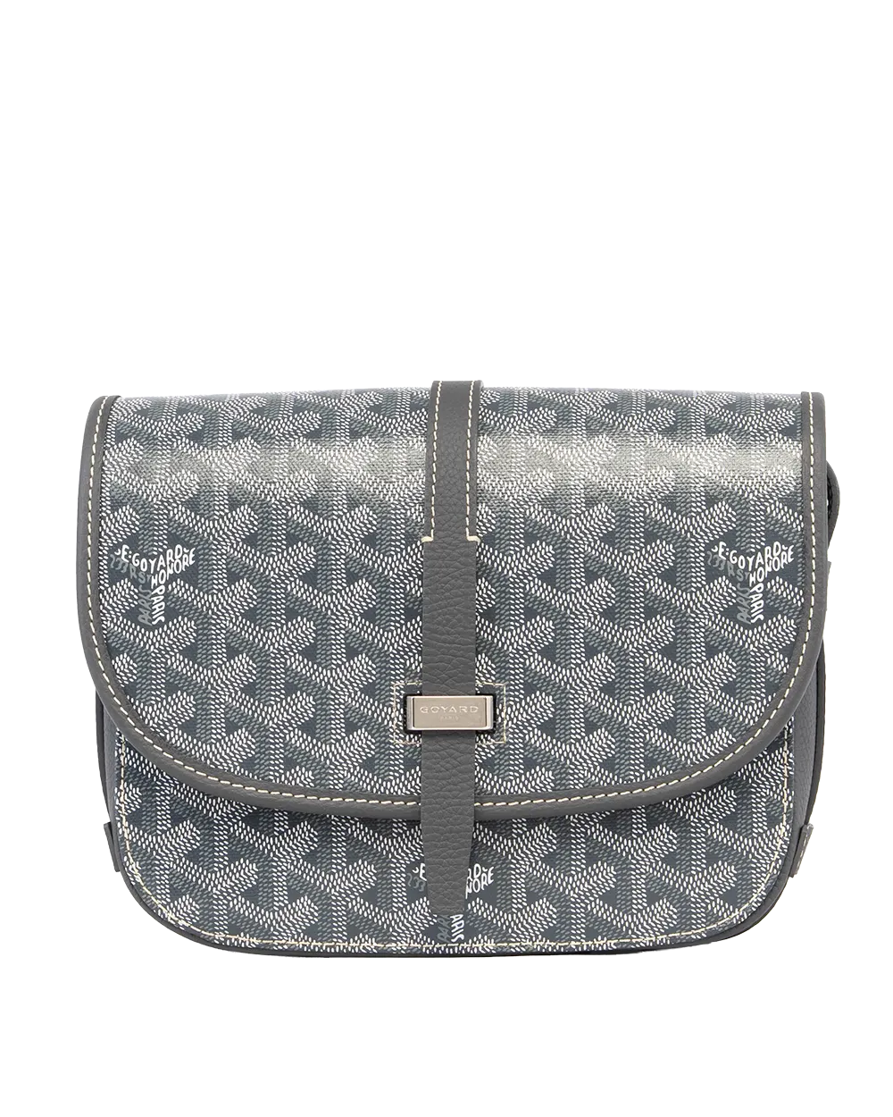 GOYARD BELVEDERE PM GREY CANVAS SHW LAR 020245 2962