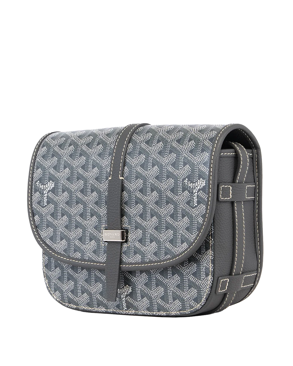 GOYARD BELVEDERE PM GREY CANVAS SHW LAR 020245 2963