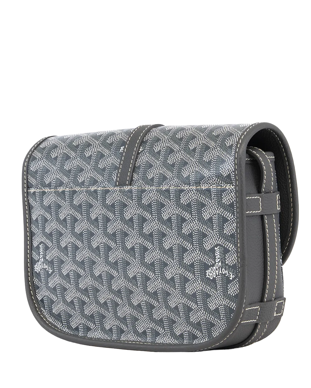 GOYARD BELVEDERE PM GREY CANVAS SHW LAR 020245 2964