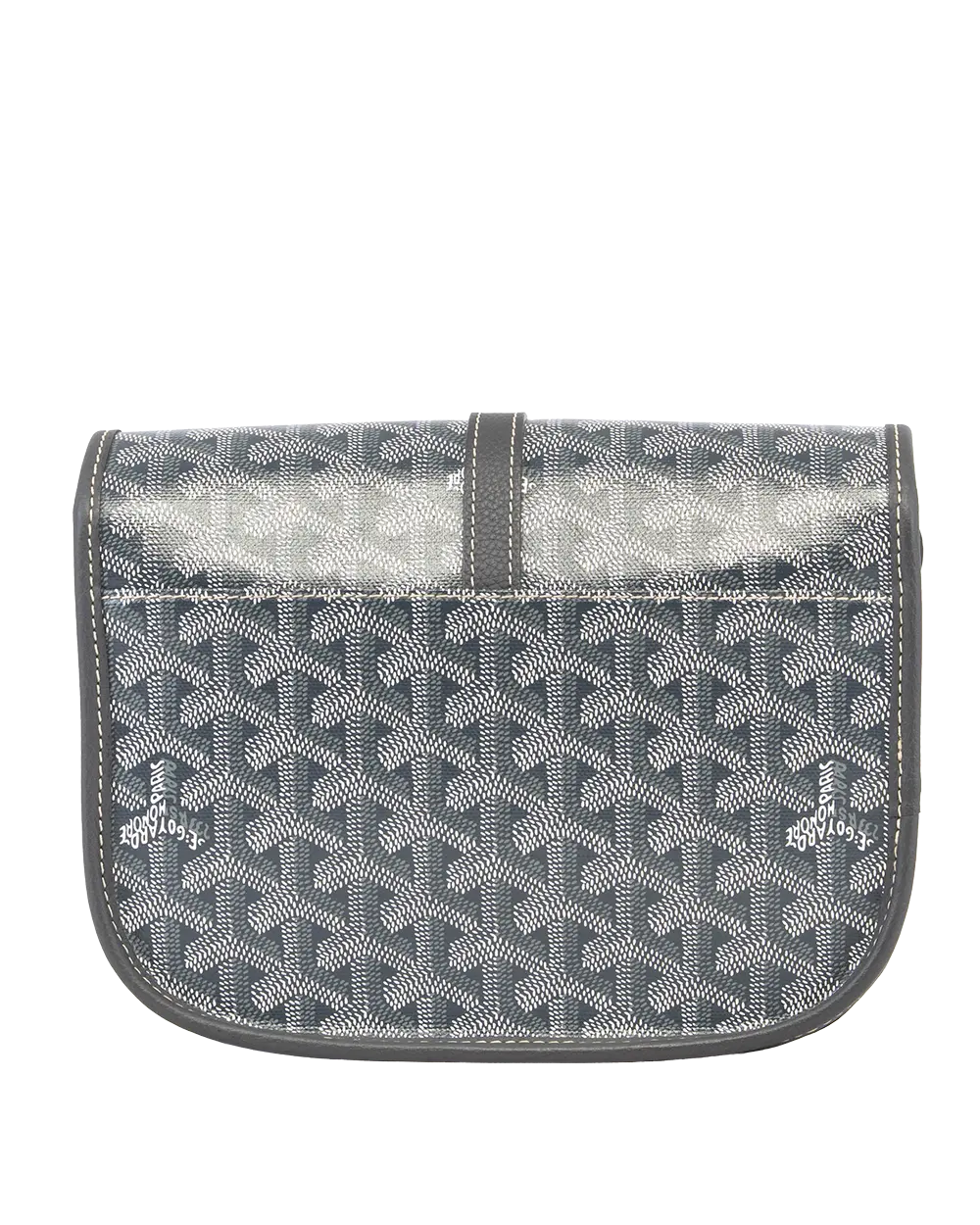 GOYARD BELVEDERE PM GREY CANVAS SHW LAR 020245 2965