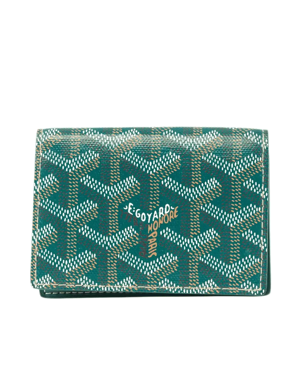 GOYARD CARD HOLDER SHORT GREEN CANVAS SOS 020247 1232