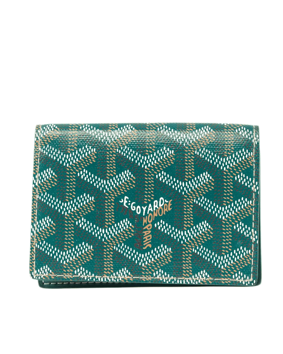 GOYARD CARD HOLDER SHORT GREEN CANVAS SOS 020247 1232