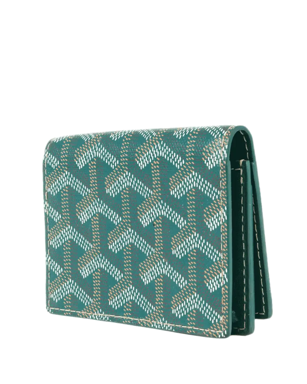 GOYARD CARD HOLDER SHORT GREEN CANVAS SOS 020247 1234