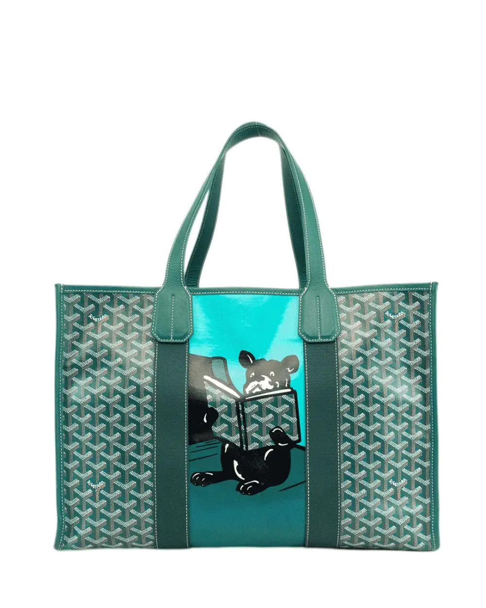 GOYARD VILLETTE TOTE MM GREEN CANVAS MAE020227 4006