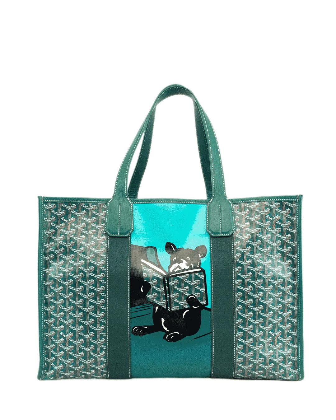 GOYARD VILLETTE TOTE MM GREEN CANVAS MAE020227 4006