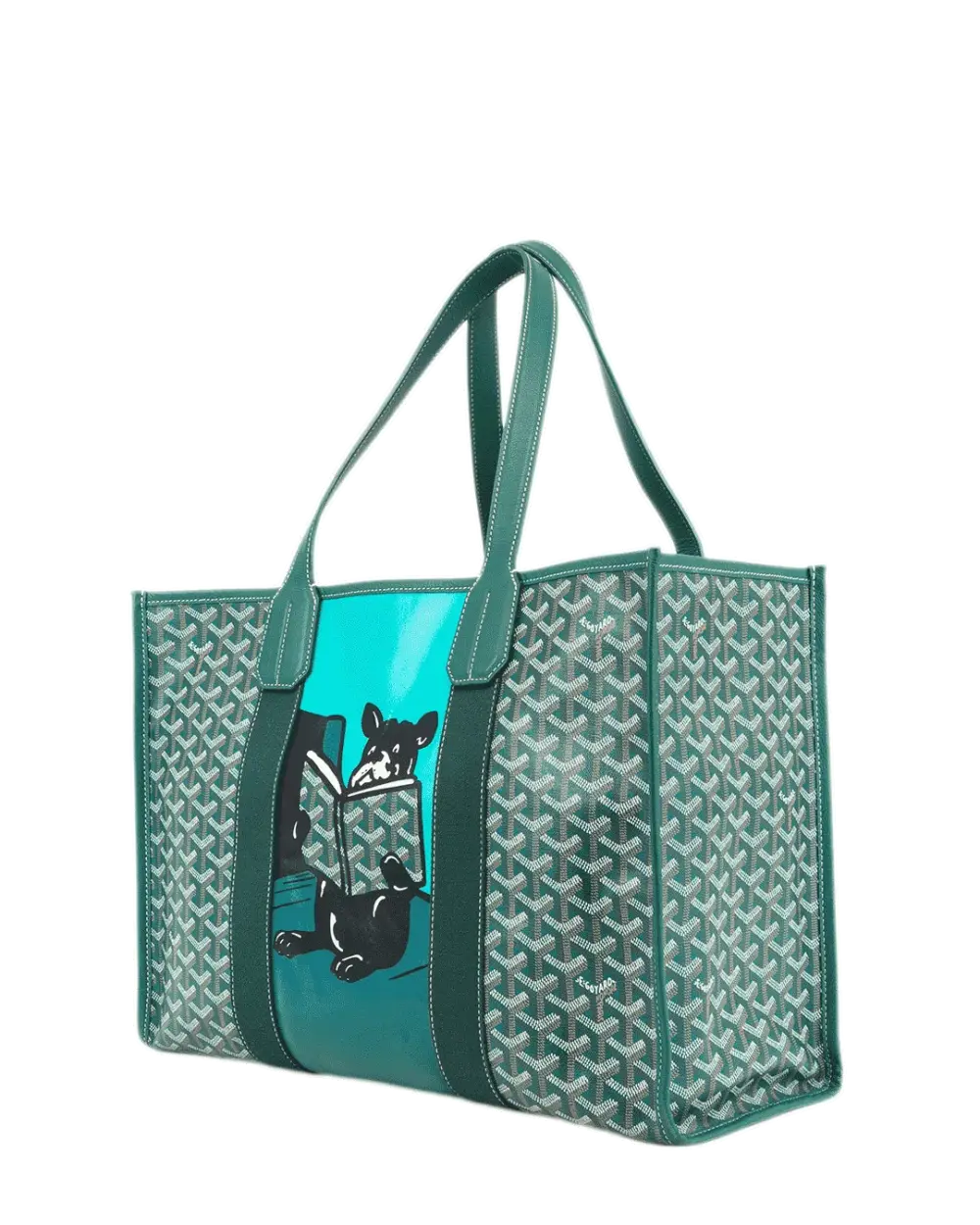 GOYARD VILLETTE TOTE MM GREEN CANVAS MAE020227 4007