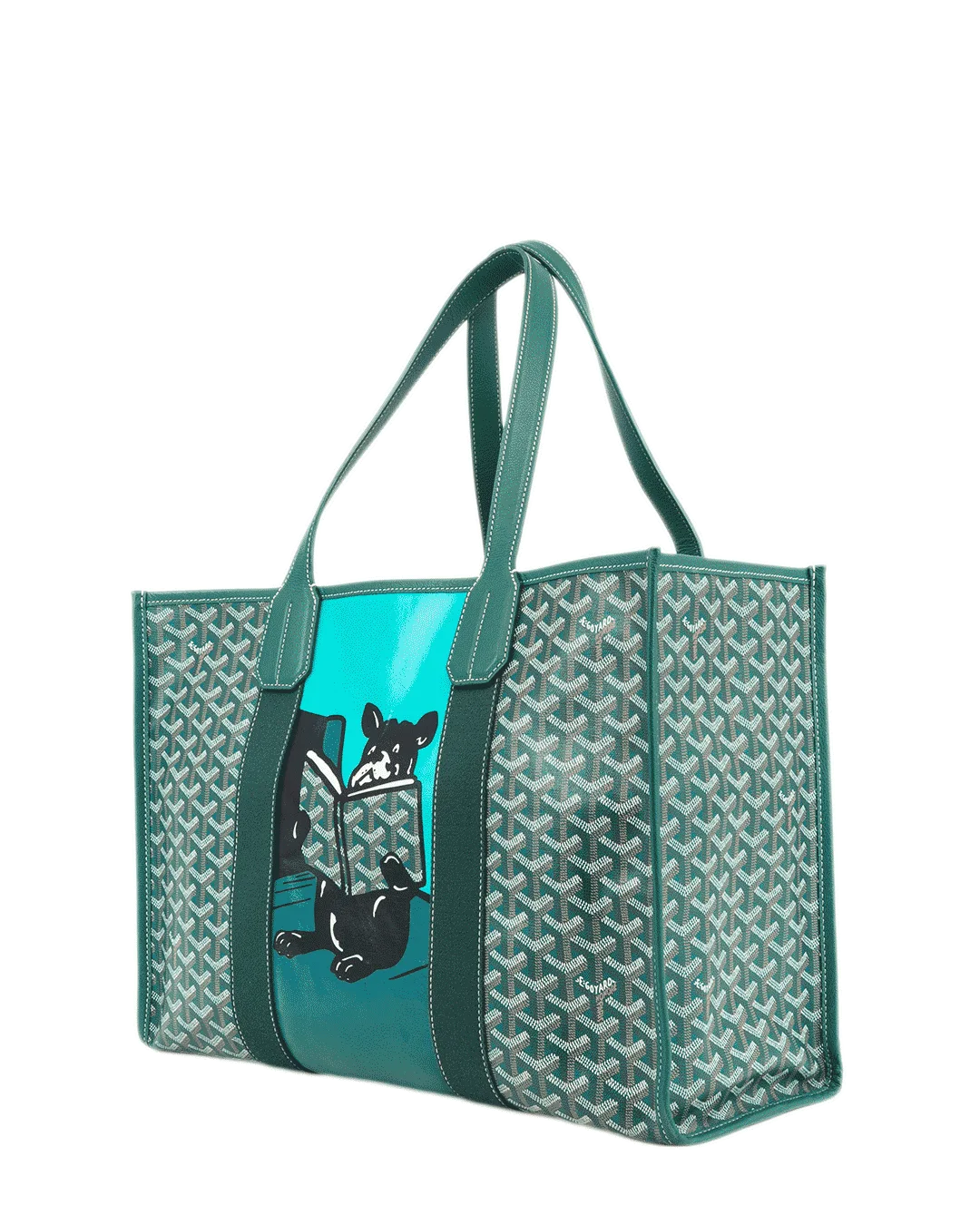GOYARD VILLETTE TOTE MM GREEN CANVAS MAE020227 4007