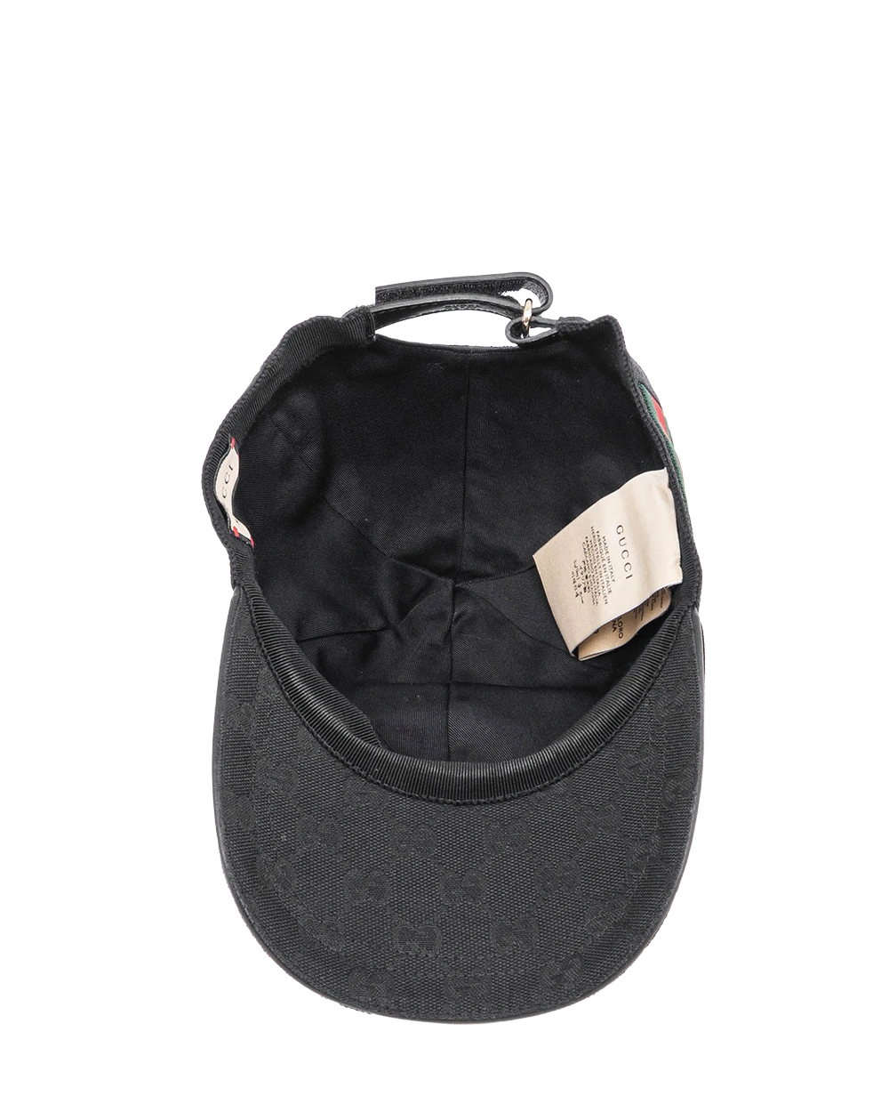 GUCCI BASEBALL CAP M BLACK CANVAS GHW 200035 601491 06052