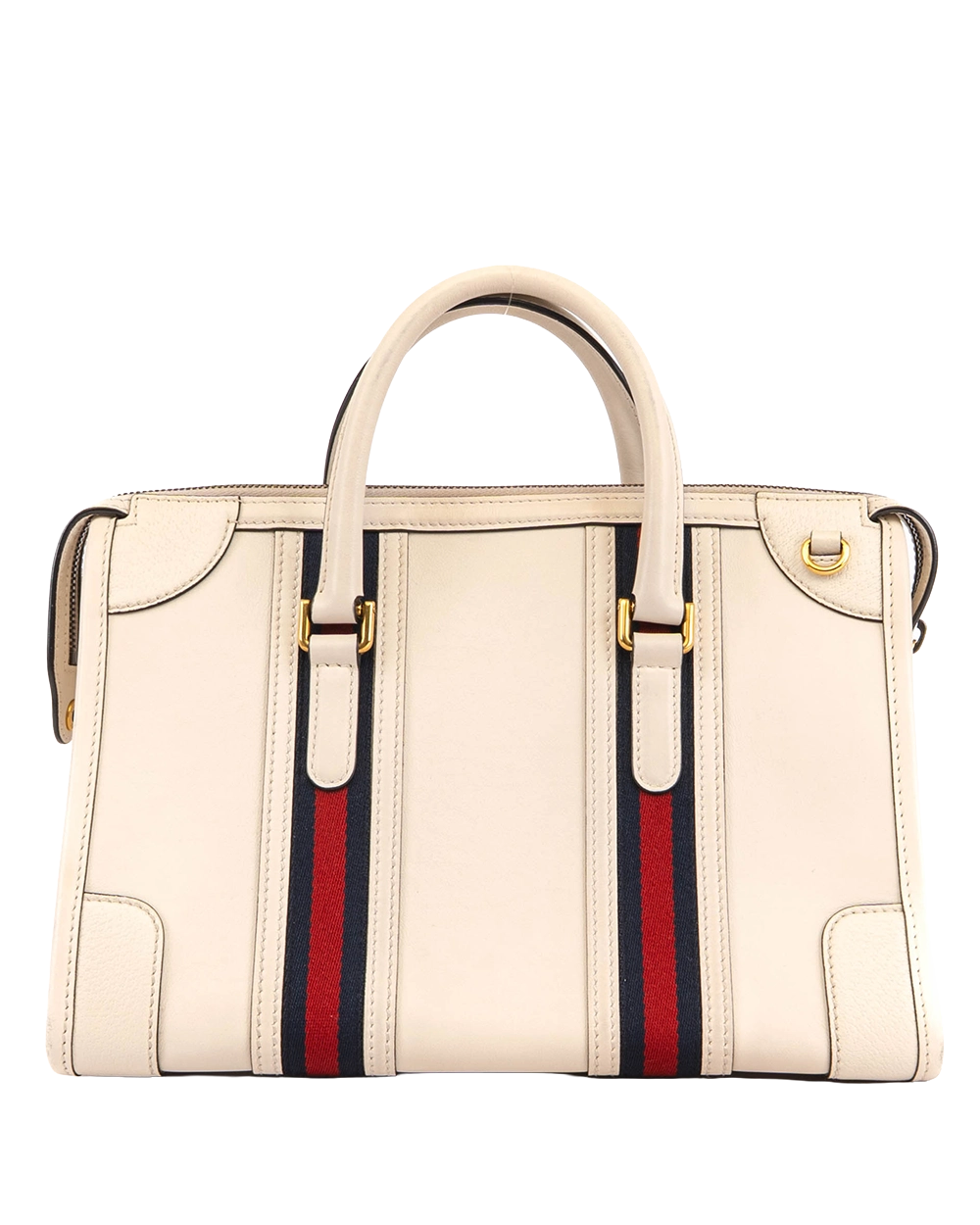 GUCCI BAULETTE TOP HANDLE WHITE RED BLUE CALF GHW 715666 493075 4118