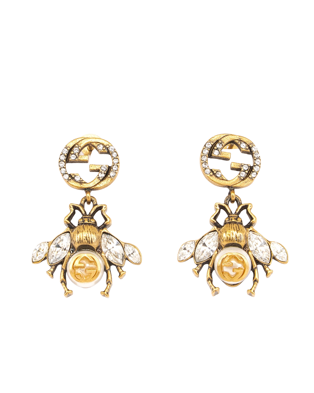 GUCCI BEE CRYSTAL EMBEELLISHED EARRING GHW 1492
