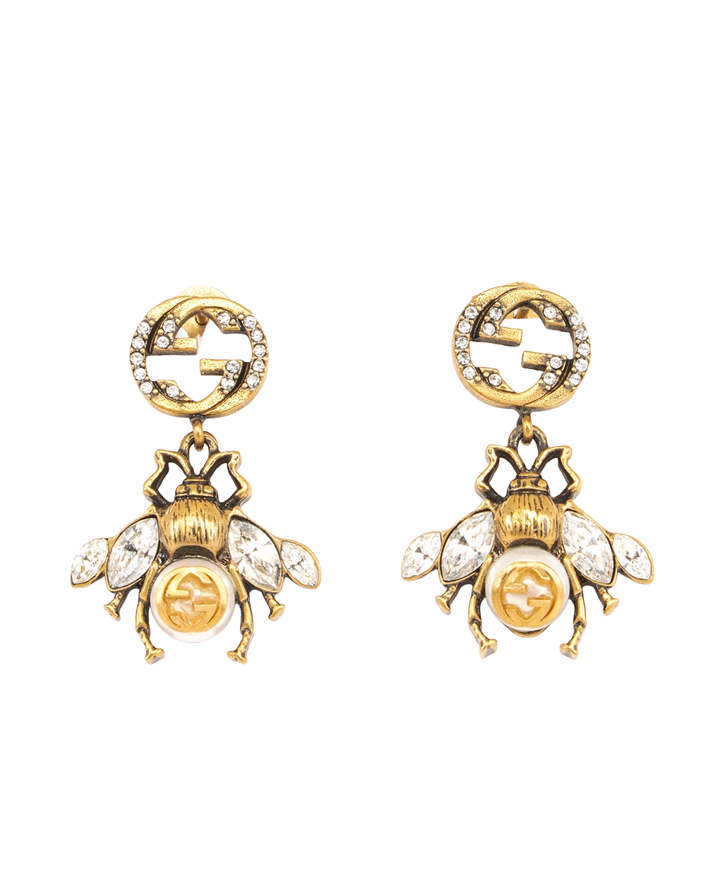 GUCCI BEE CRYSTAL EMBEELLISHED EARRING GHW 1493
