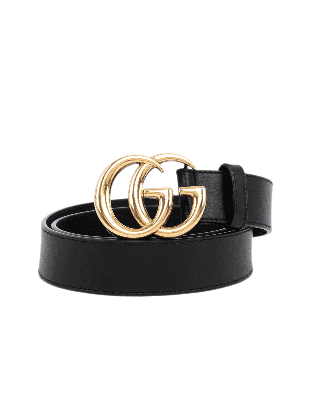 GUCCI BELT 3 CM 75 BLACK CALF GHW 4145136 09742